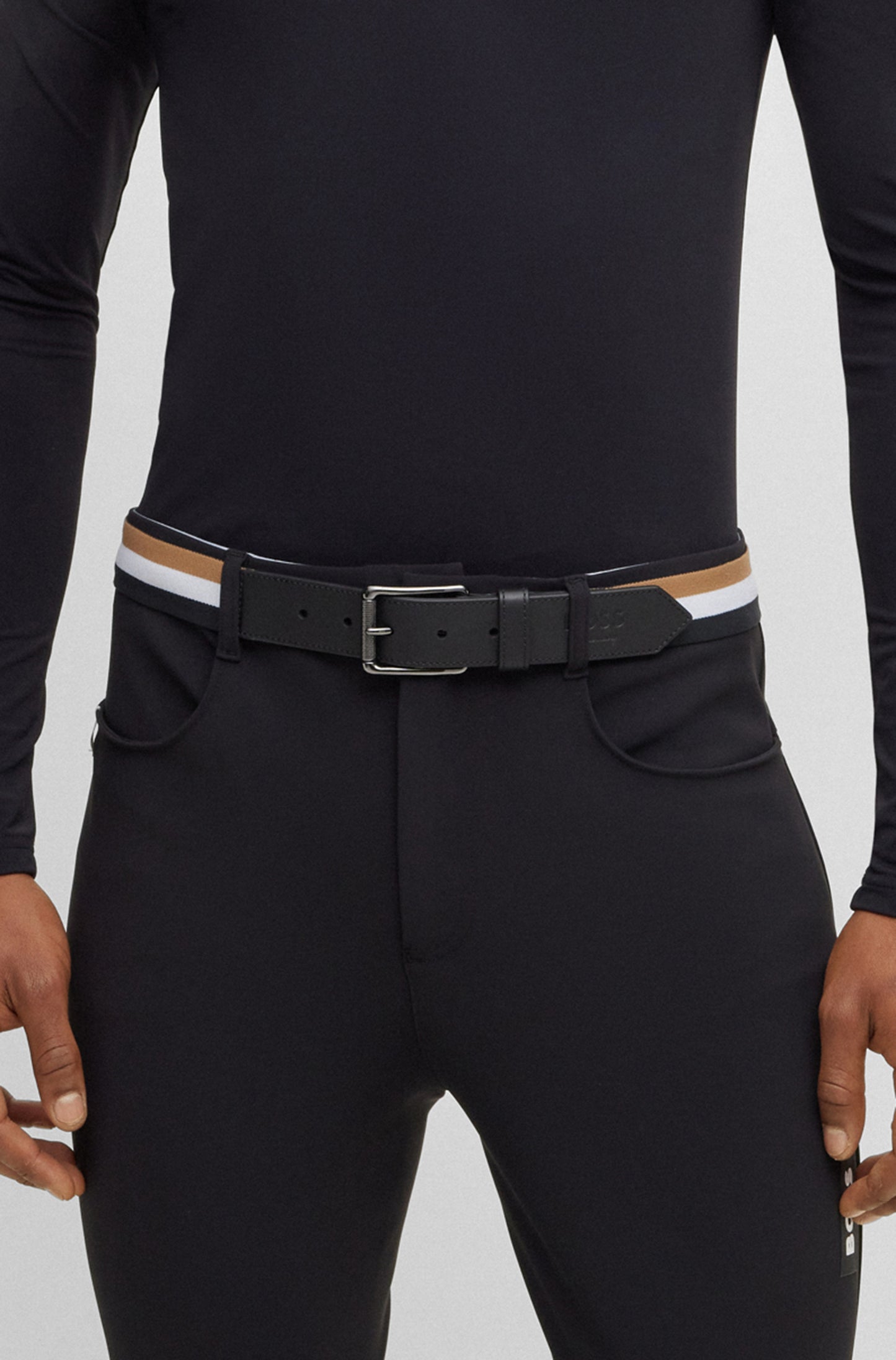 BOSS PEARTH BELT SIGNATURE STRIPE MULTI