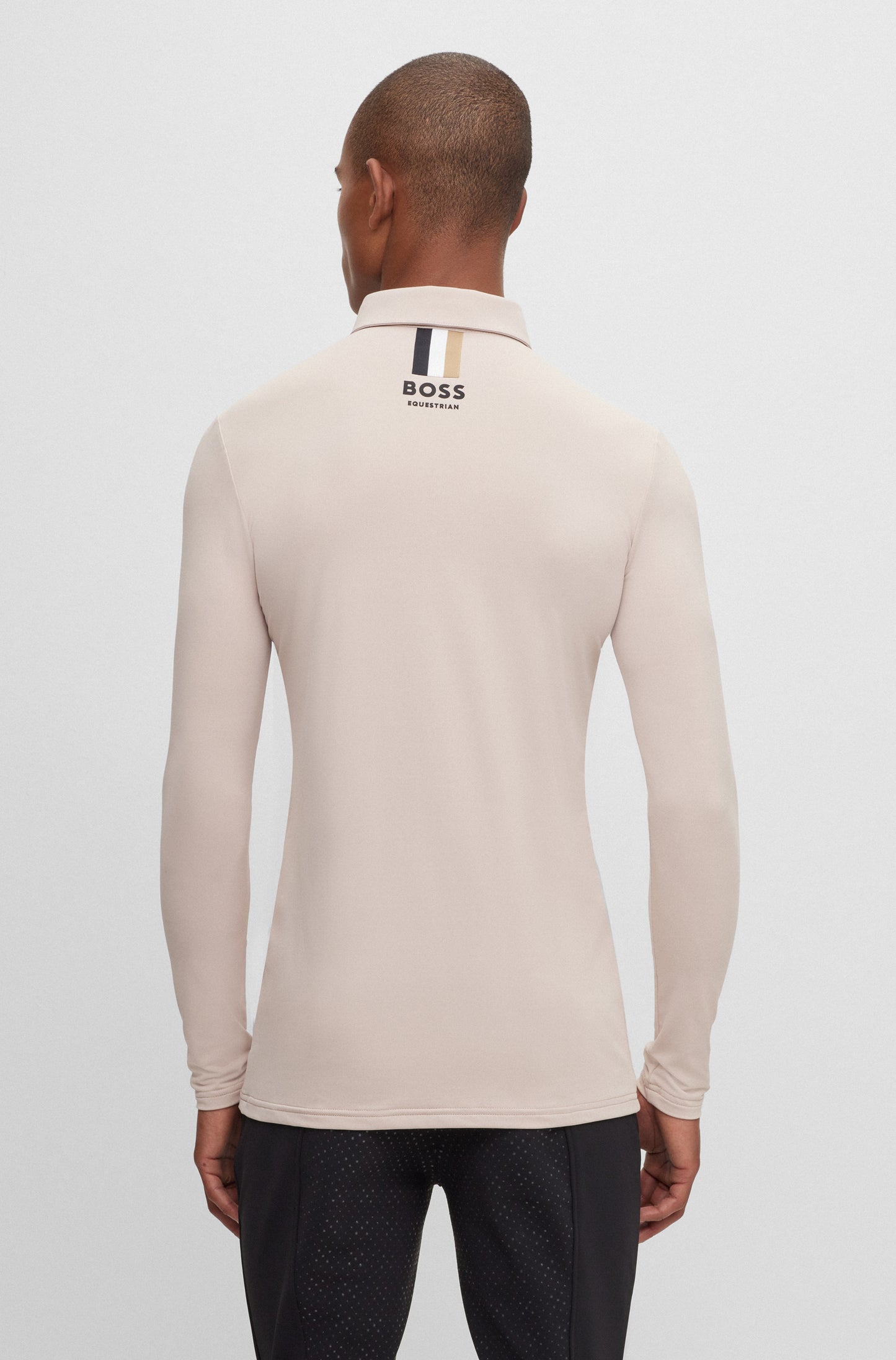 BOSS ELTON SIGNATURE STRIPE TRAINING POLO BEIGE