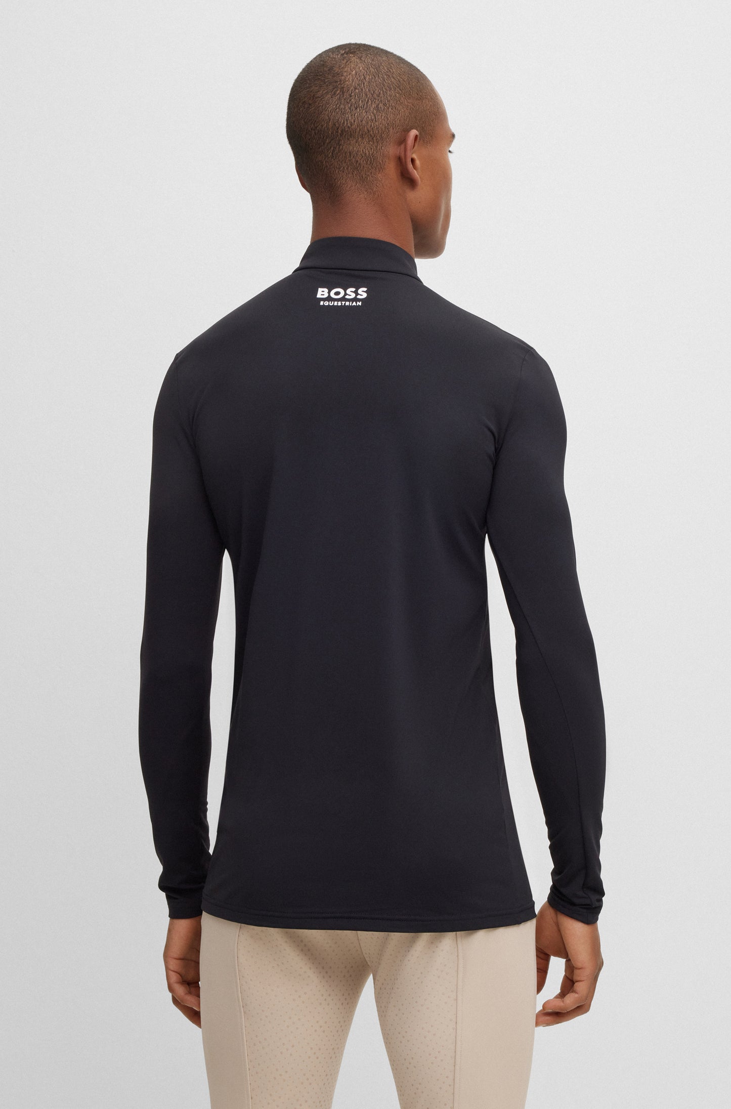 BOSS ETHAN SIGNATURE STRIPE TRAINING SHIRT BLACK