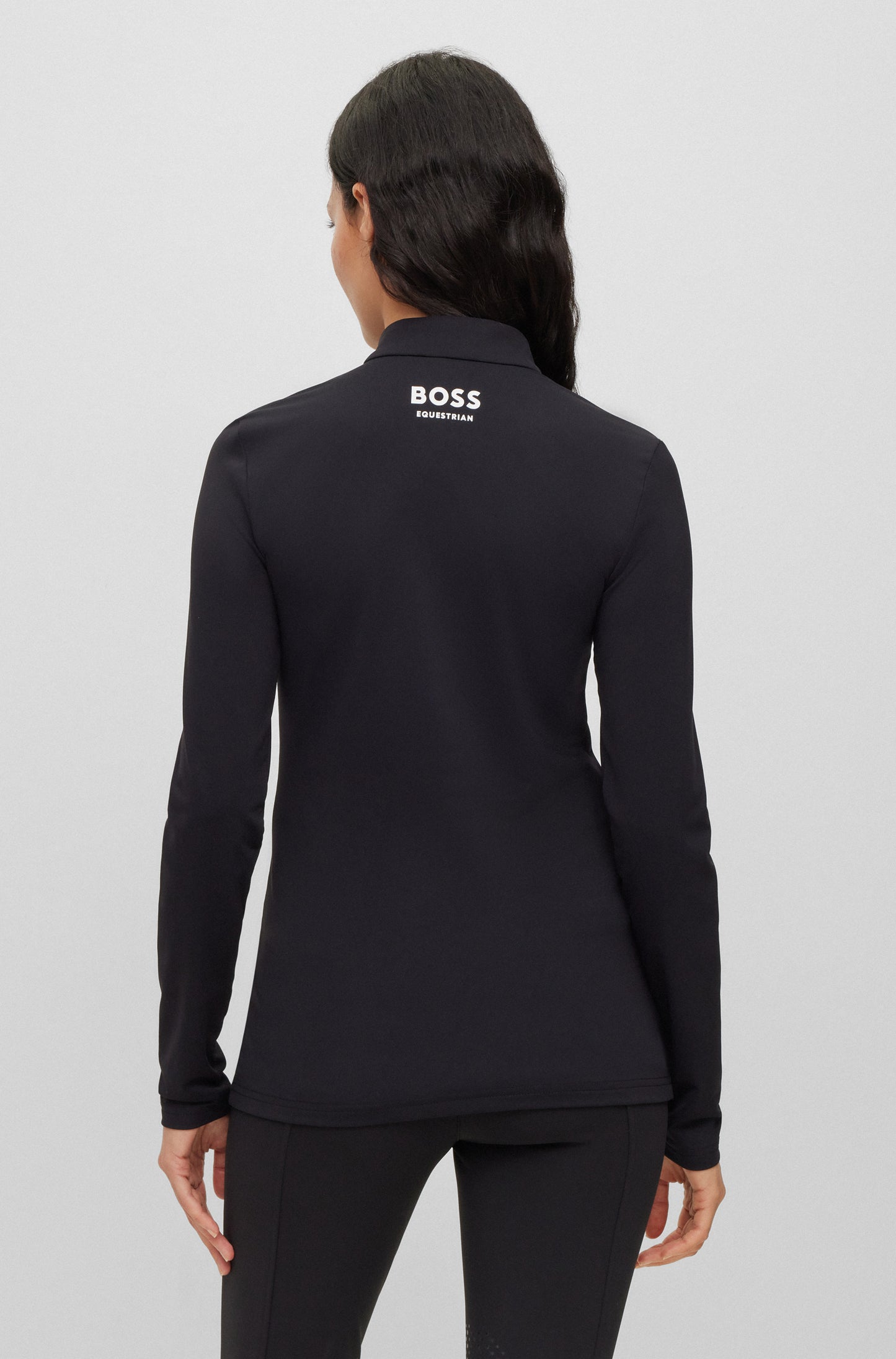 BOSS LIA SIGNATURE STRIPE TRAINING SHIRT BLACK