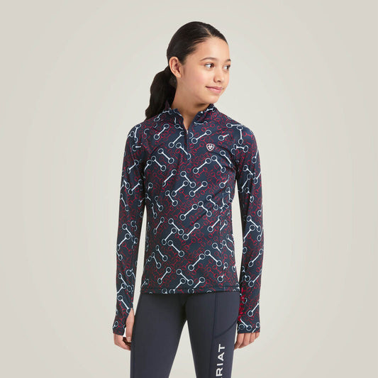 ARIAT YOUTH LOWELL 2.0 1/4 ZIP LS BSLYR