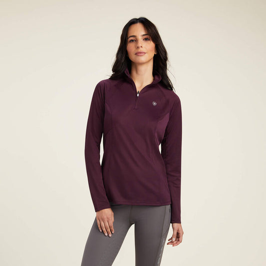SUNSTOPPER 2.0 1/4 ZIP BASELAYER MULBERRY