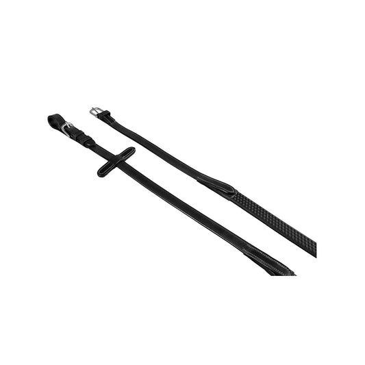 EQUESTRO LEATHER AND RUBBER REINS FOR ENGLISH BRIDLE