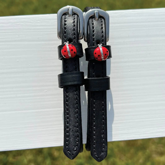 D&S RED LADY BUG SPUR STRAPS