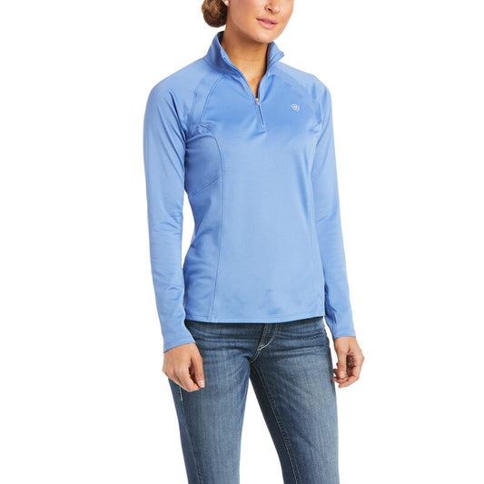ARIAT SUNSTOPPER 2.0 1/4 ZIP BASELAYER BLUE YONDER